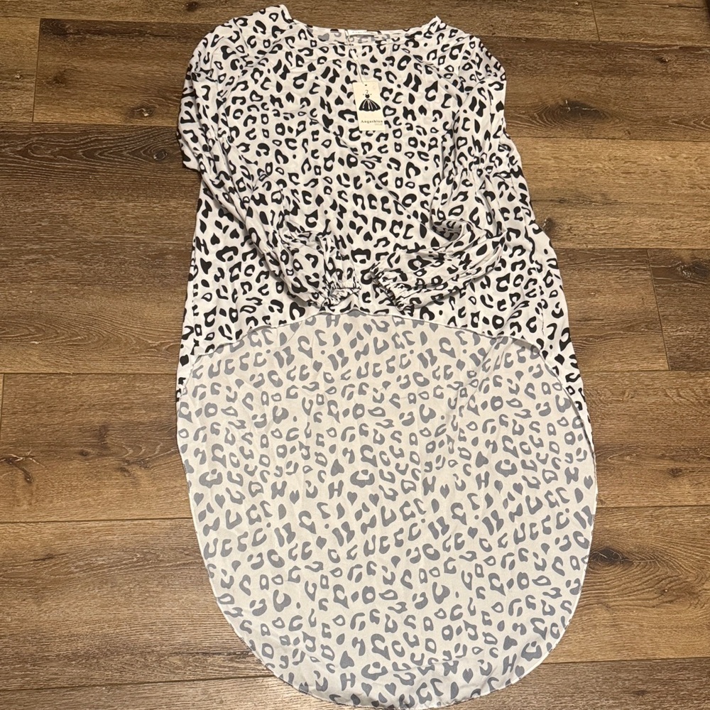 Angashion leopard high low‎ top large